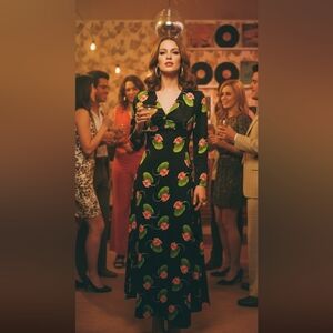 Vintage 70's floral homemade maxi dress size M